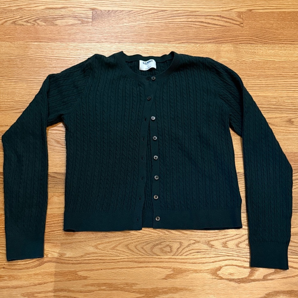 Women's Old Navy Forest Green Cable Knit Cardigan